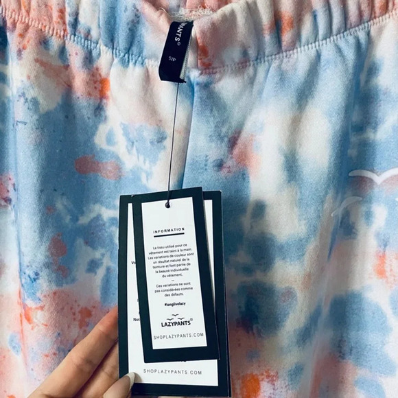 Lazypants Niki  Original Fleece Jogger Sweatpants Size Small NWT Blue Creamsicle - Picture 7 of 9
